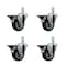 Service Caster 3.5'' Thermoplastic Rubber Swivel 7/8'' Square Stem Caster Set with Brake, 4PK SCC-SQ20S3514-TPRB-PLB-78-4 - alternate 1